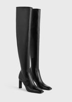 Nappa over-the-knee boots black