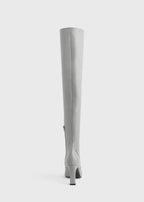 Nappa over-the-knee boots light grey