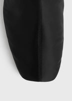 Satin knee-high boots black