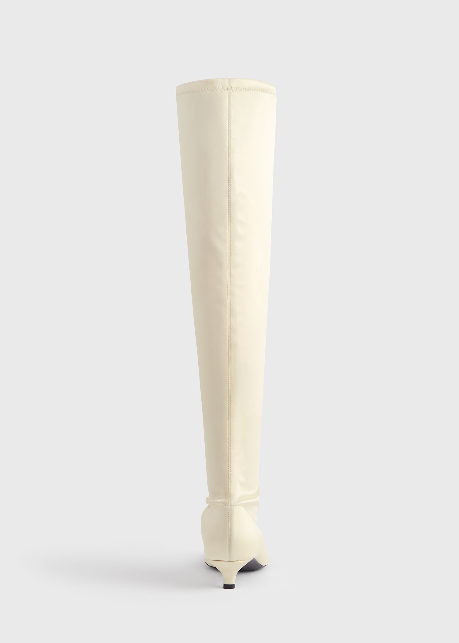 Satin knee-high boots milk