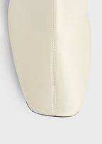Satin knee-high boots milk