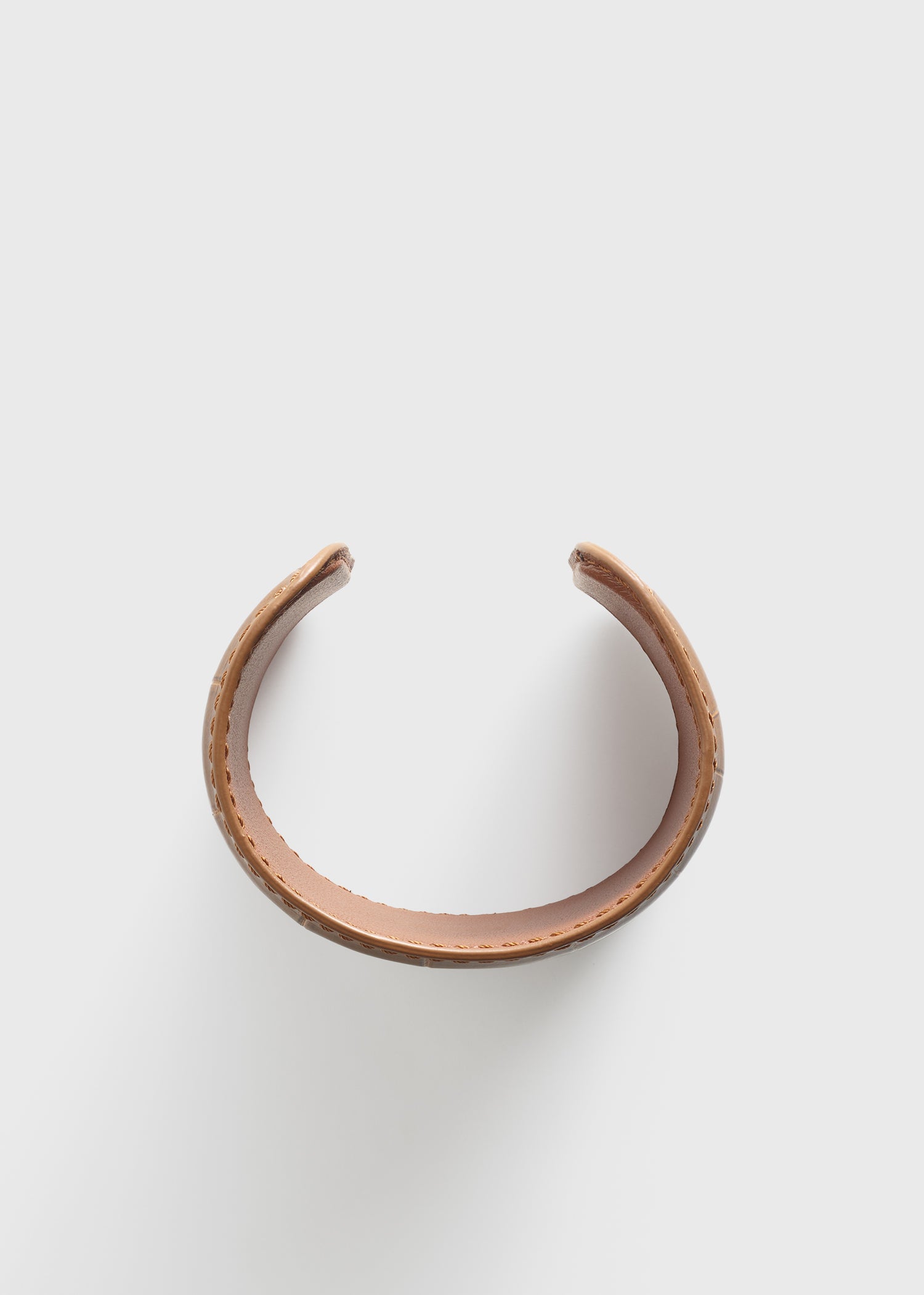 Long croco-embossed cuff camel