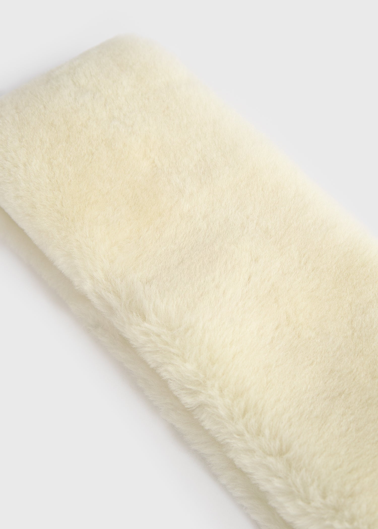 Shearling headband ecru