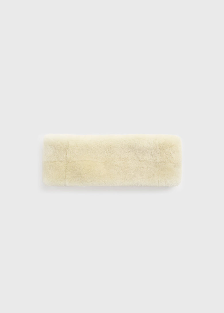 Shearling headband ecru