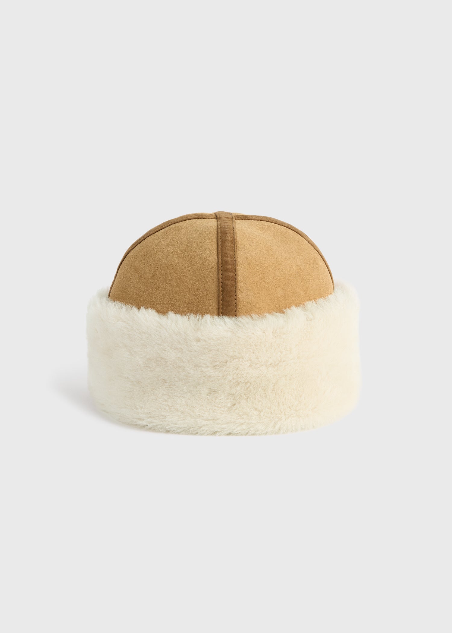 Shearling winter hat tan