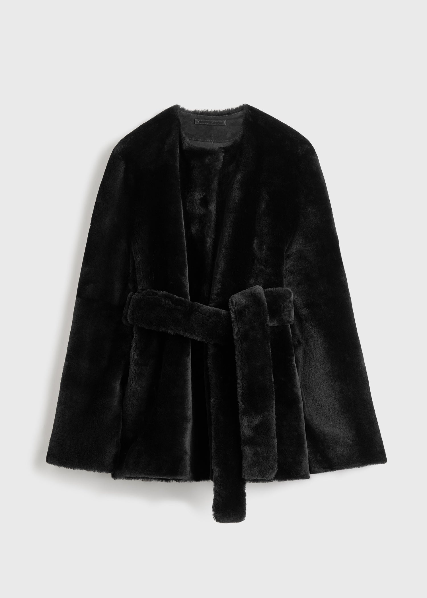 Plush shearling jacket black