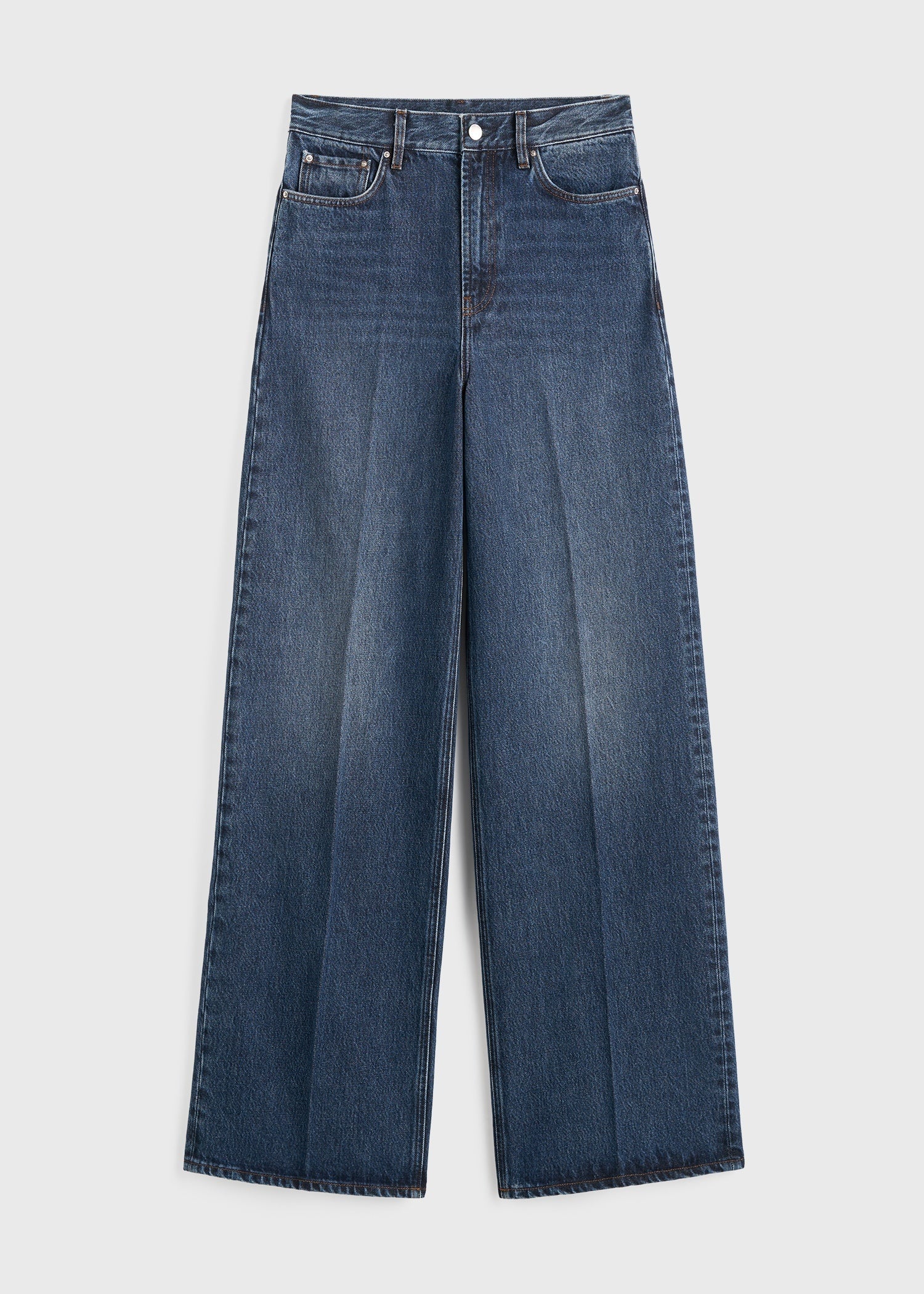 Wide leg denim dark blue