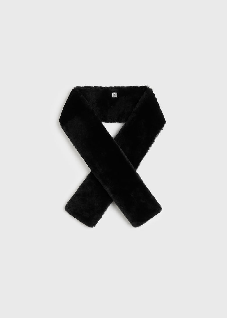 Shearling tuxedo scarf black