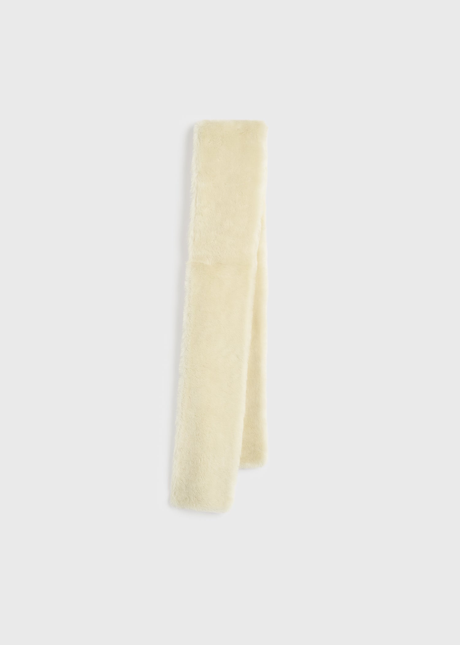 Shearling tuxedo scarf ecru