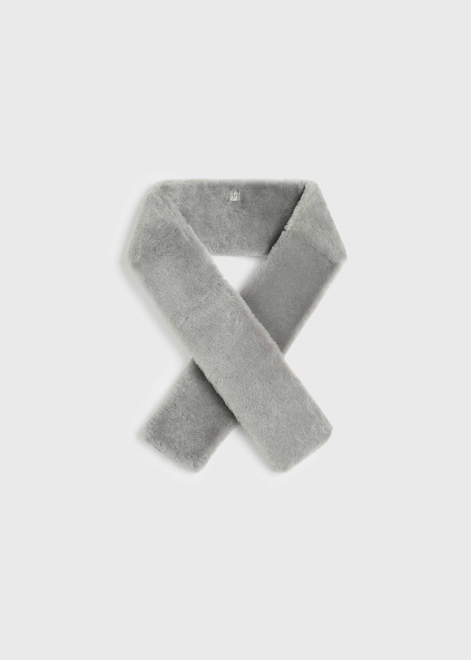 Shearling tuxedo scarf grey