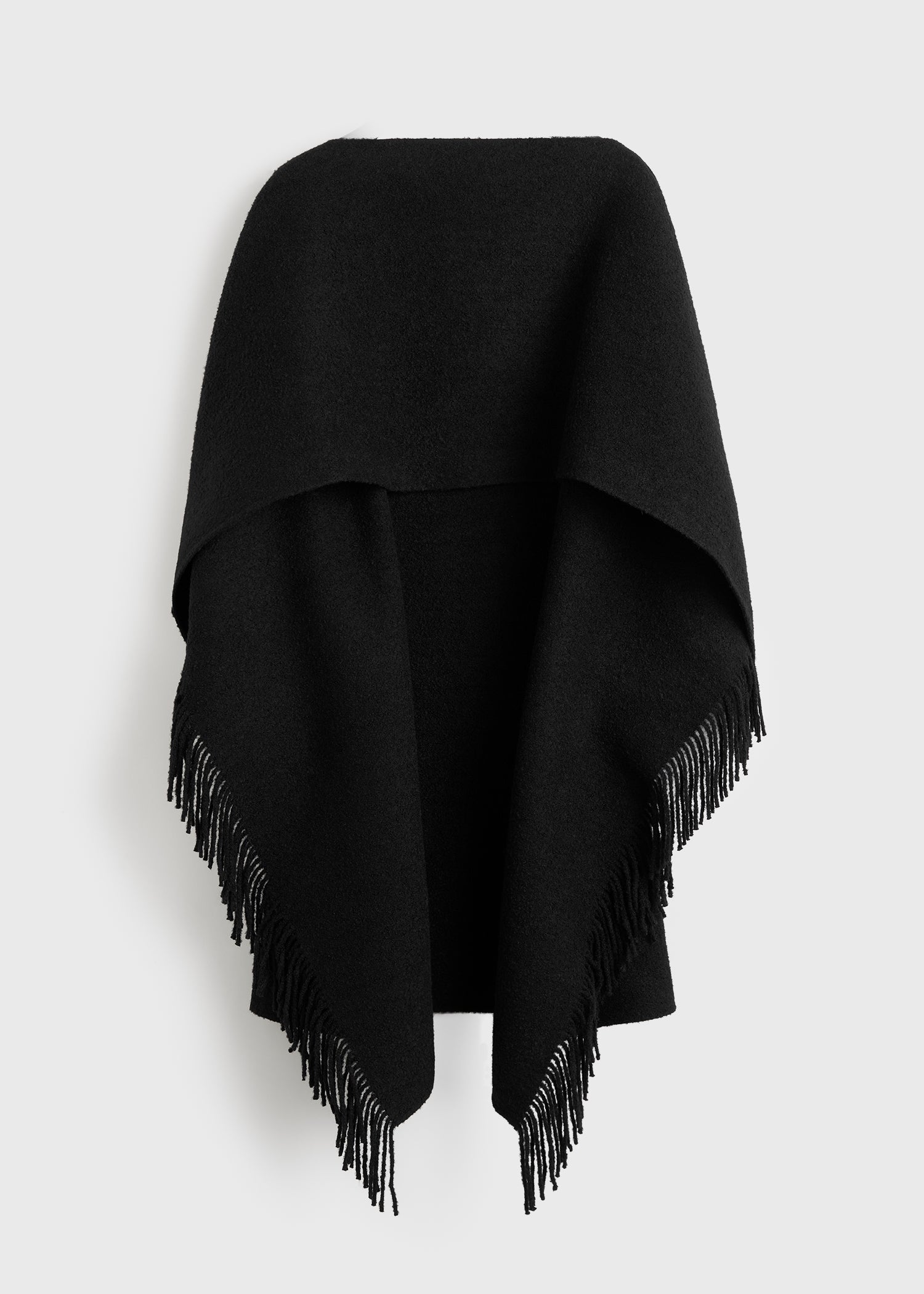 Fringed poncho black – TOTEME