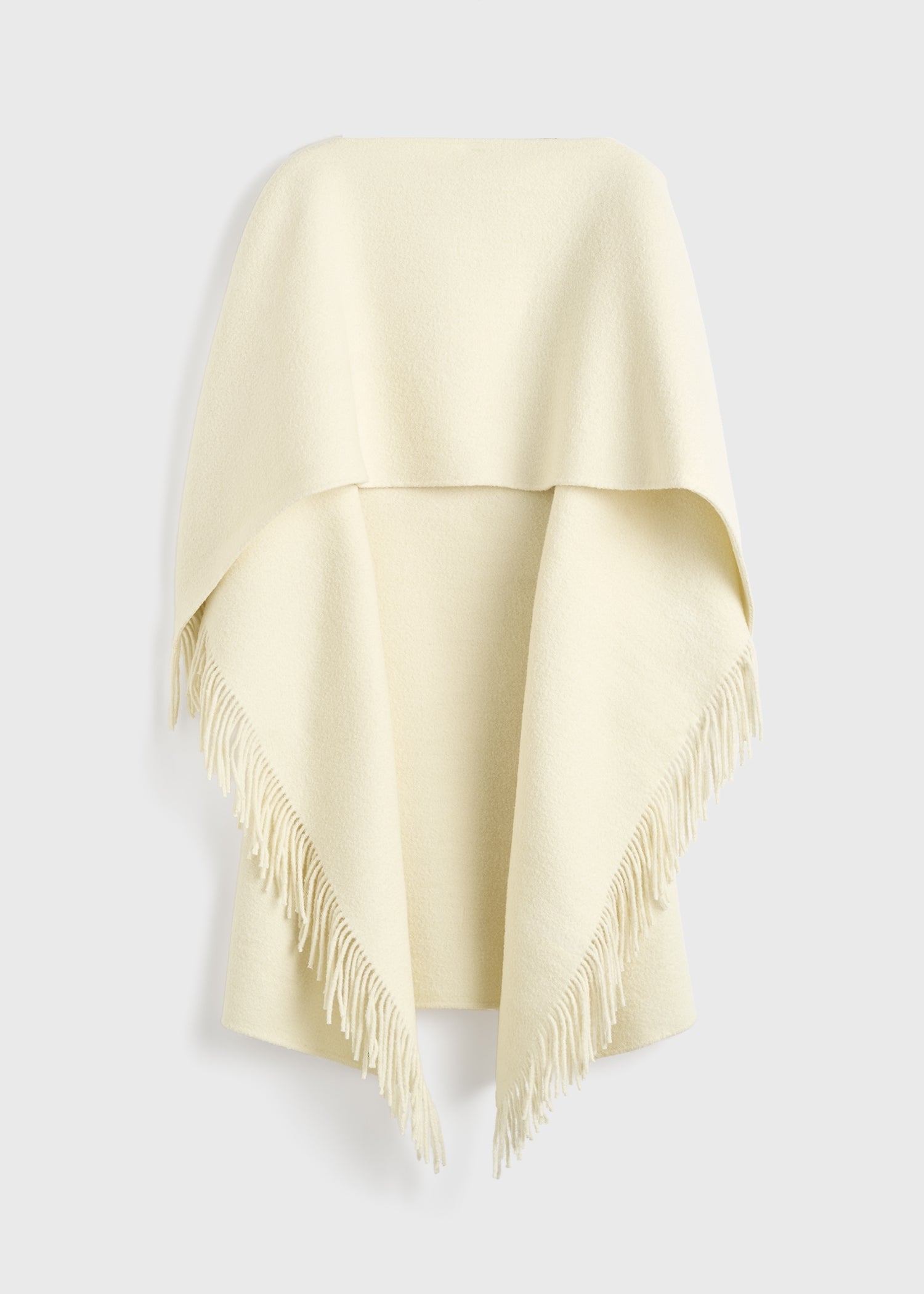 Fringed poncho winter white