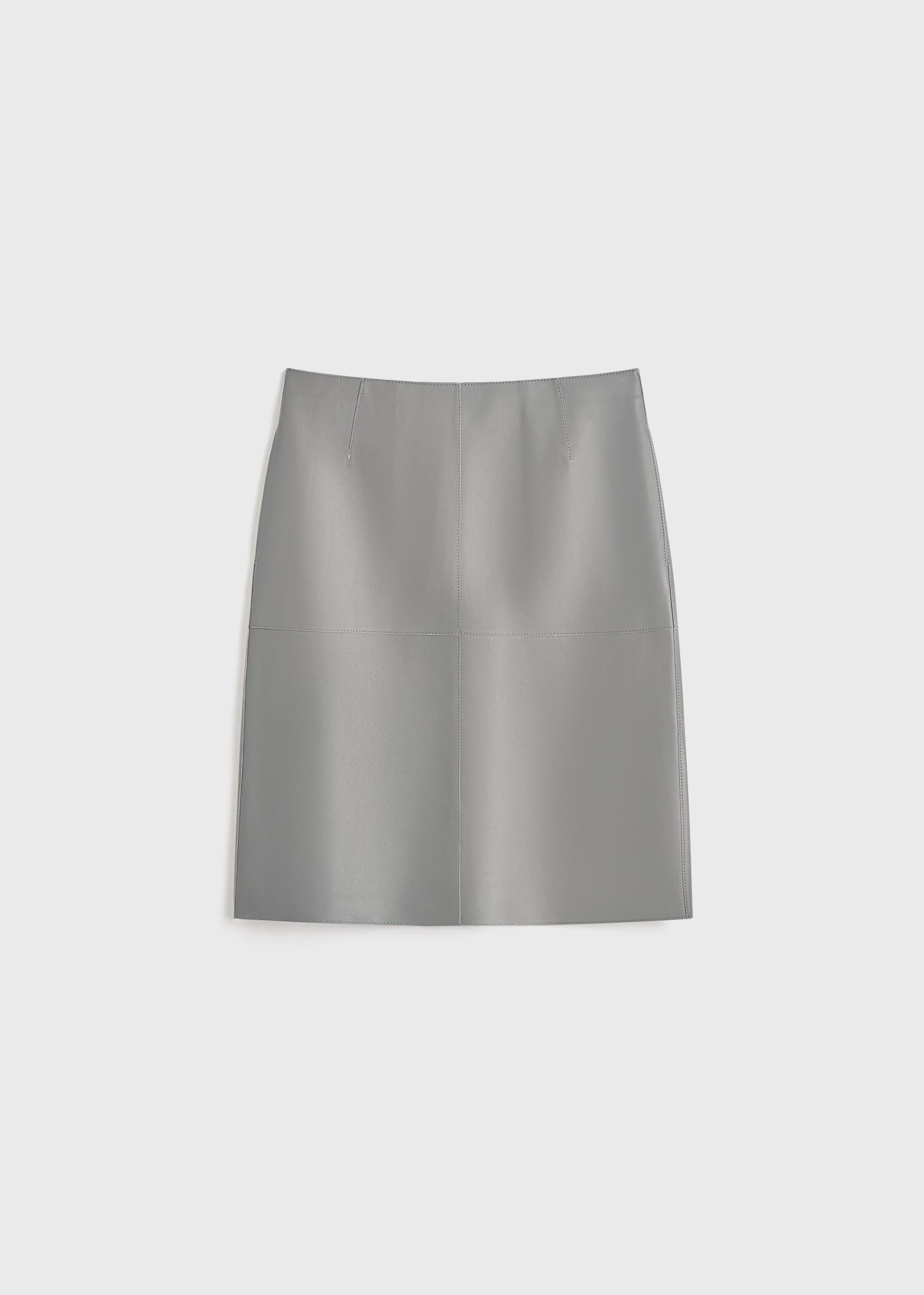 Paneled leather skirt grey – TOTEME