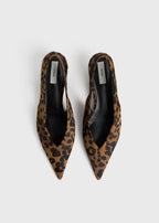 Wedge-heel pony hair slingbacks leopard