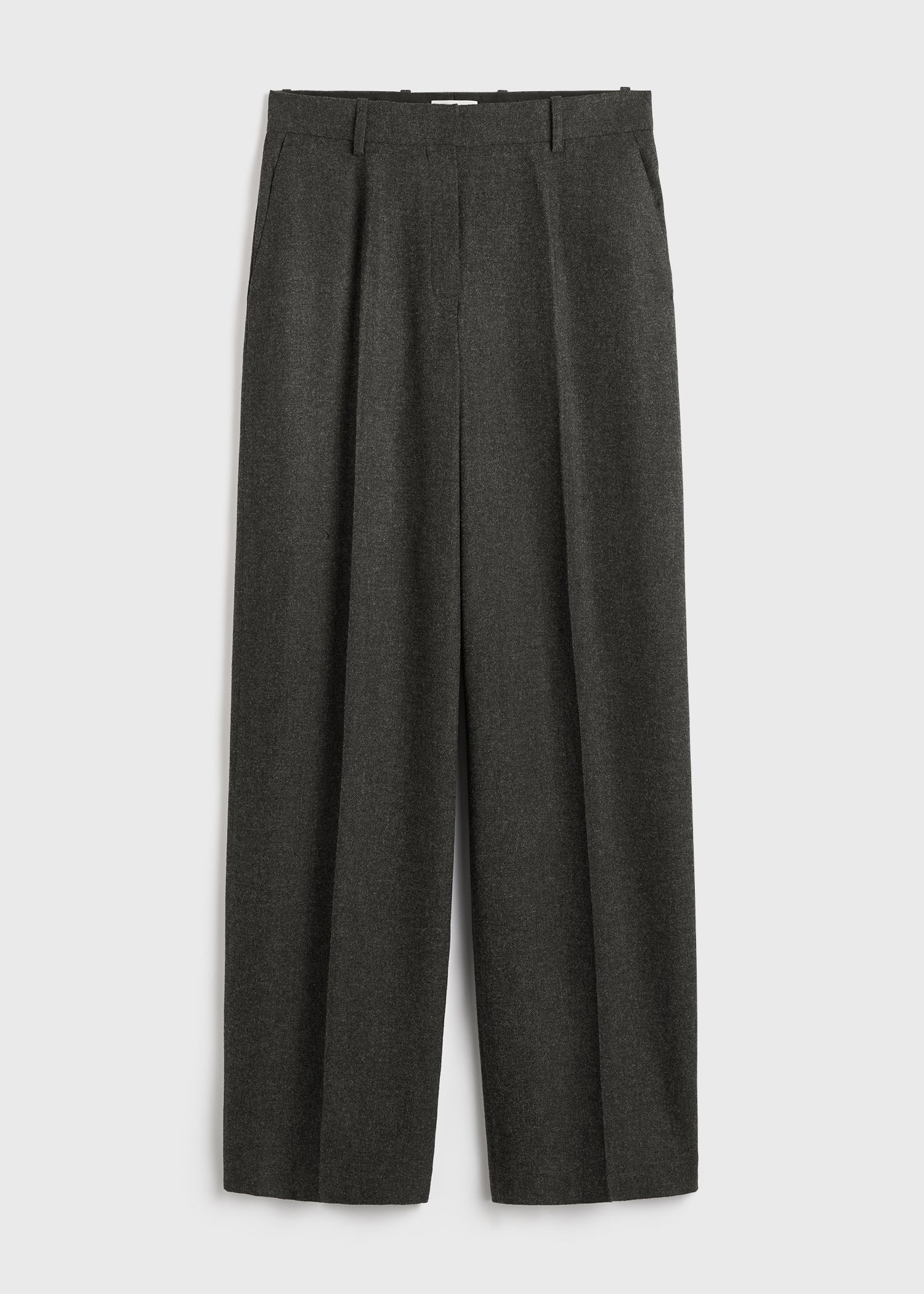 Wide flannel trousers charcoal – TOTEME