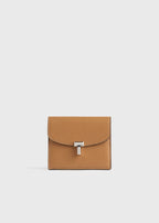 T-lock grained-leather cardholder tan