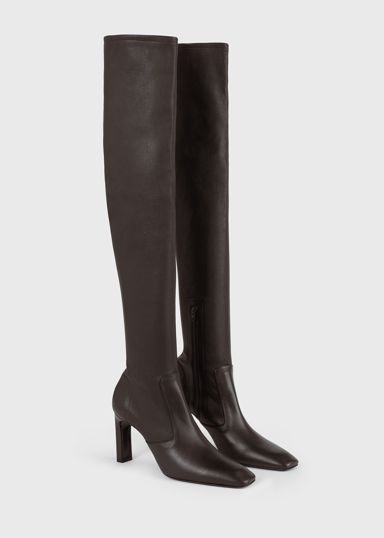 Nappa over-the-knee boots bark