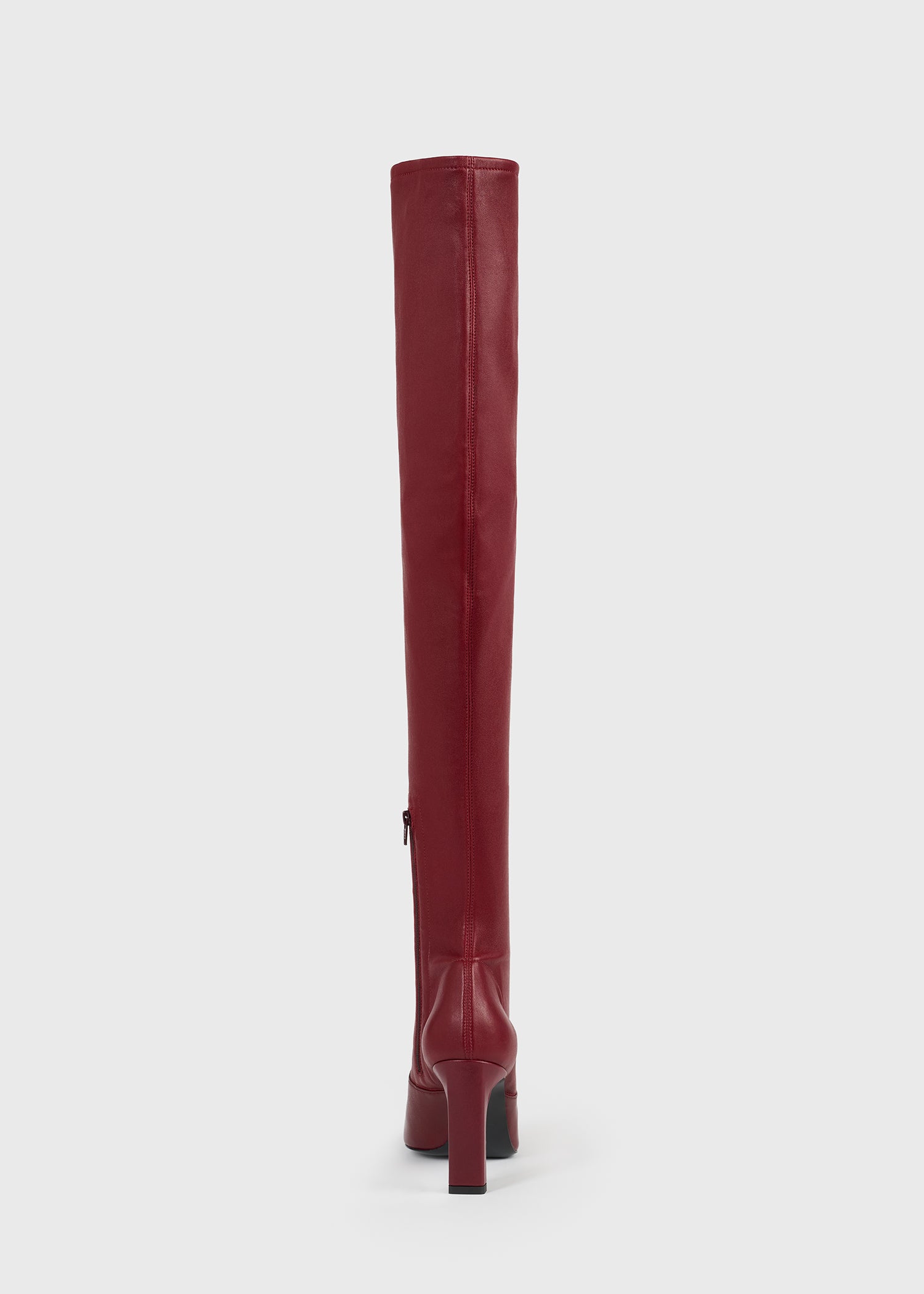 Nappa over-the-knee boots cherry