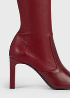 Nappa over-the-knee boots cherry