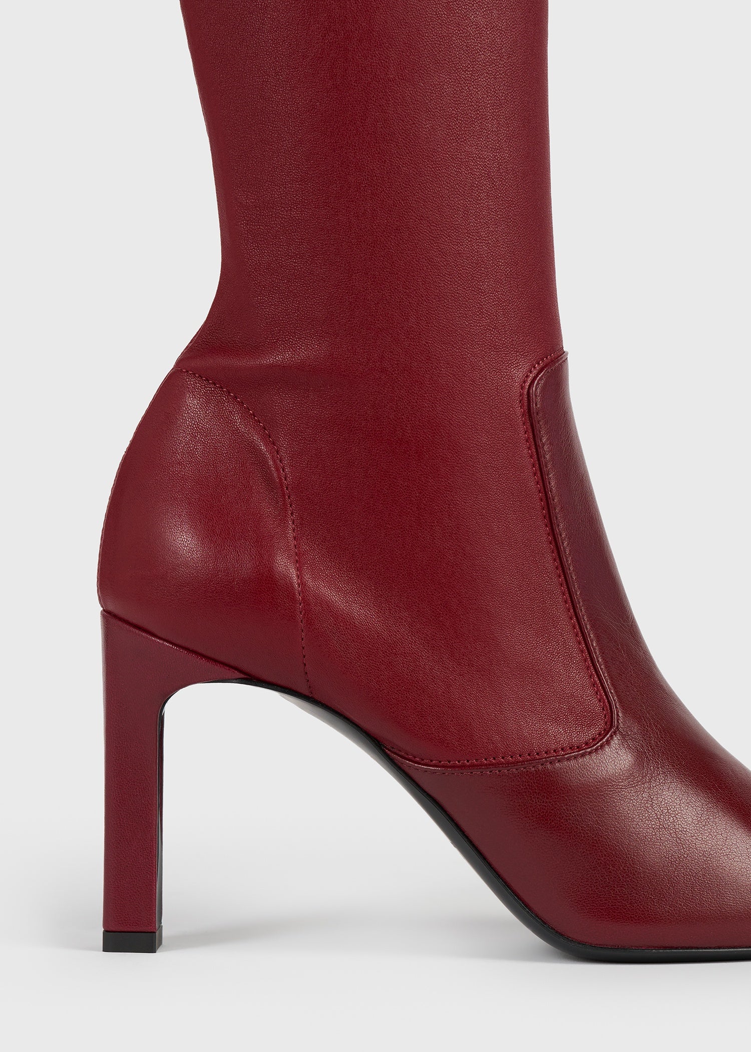 Nappa over-the-knee boots cherry