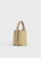 Small Belted grained-leather tote cashew