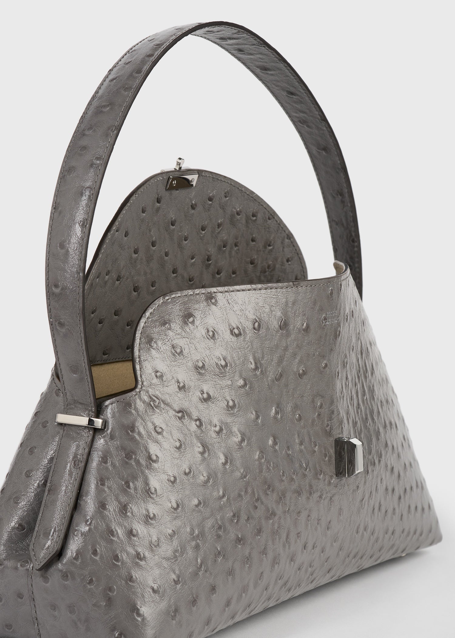 T-lock ostrich-embossed shoulder grey