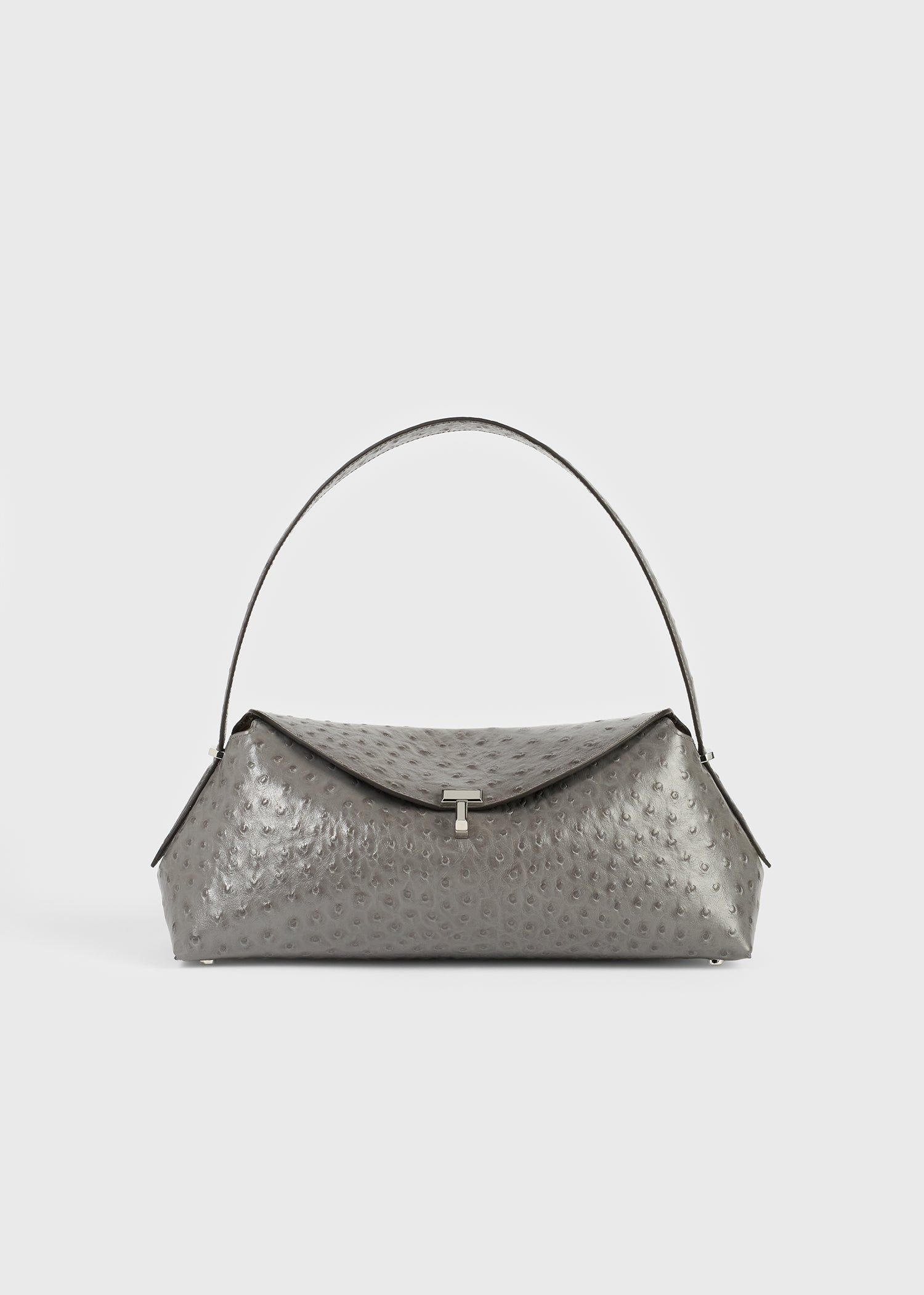 T-lock ostrich-embossed shoulder grey