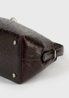 T-lock ostrich-embossed shoulder bordeaux
