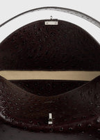 T-lock ostrich-embossed shoulder bordeaux