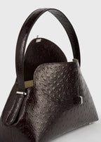 T-lock ostrich-embossed shoulder bordeaux