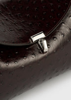 T-lock ostrich-embossed shoulder bordeaux
