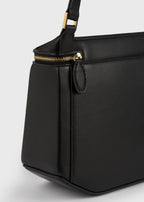 Clip leather shoulder black