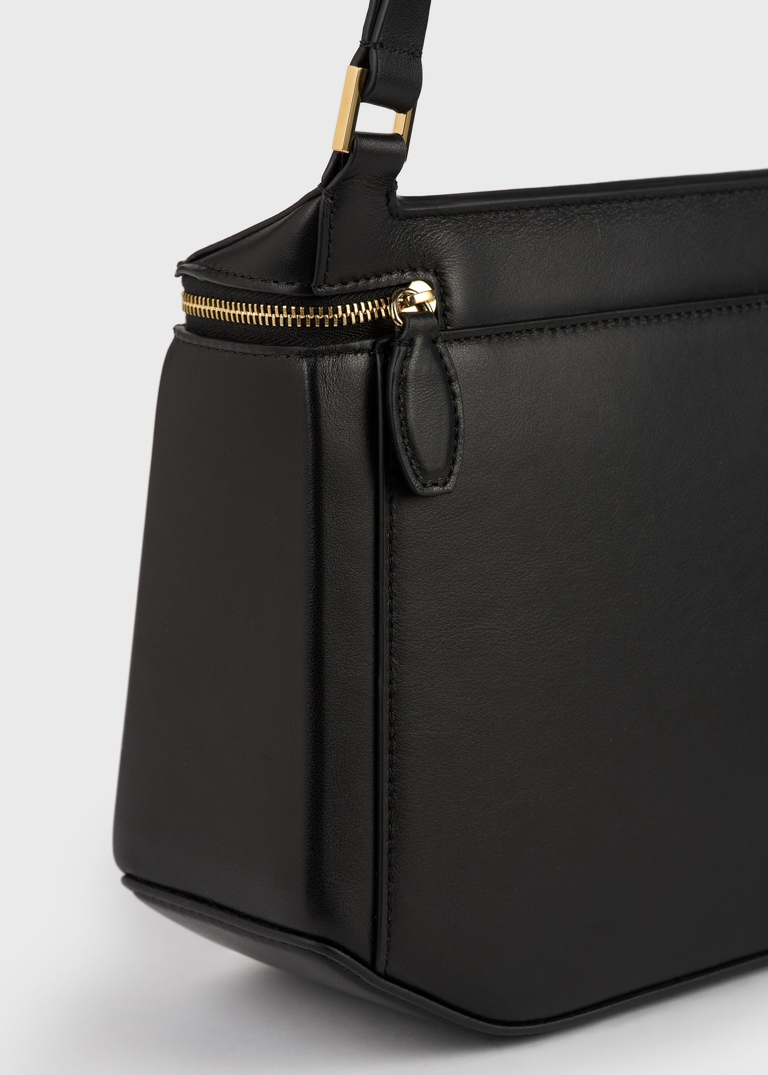 Clip leather shoulder black
