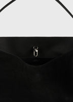 미디엄 벨티드 스웨이드 토트 블랙