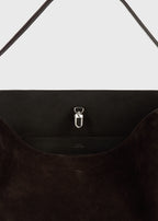 Medium belted suede tote espresso