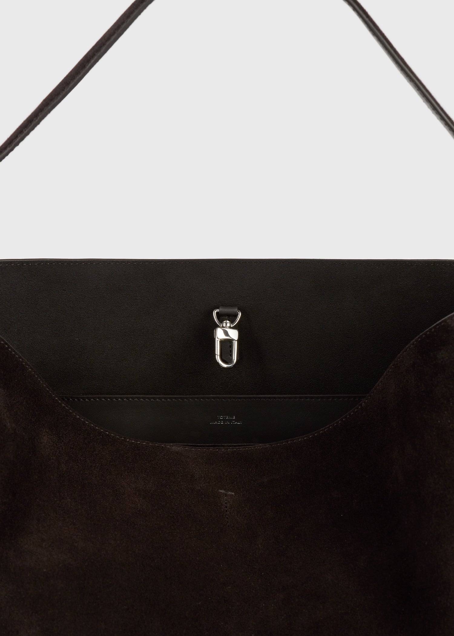 Medium belted suede tote espresso