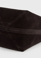 Medium belted suede tote espresso