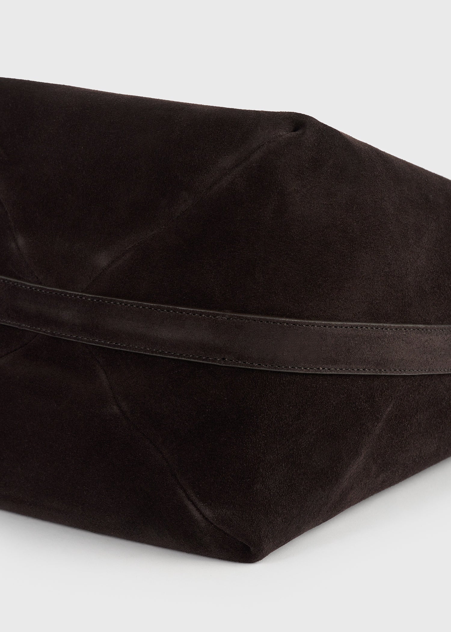 Medium belted suede tote espresso