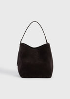 Medium belted suede tote espresso