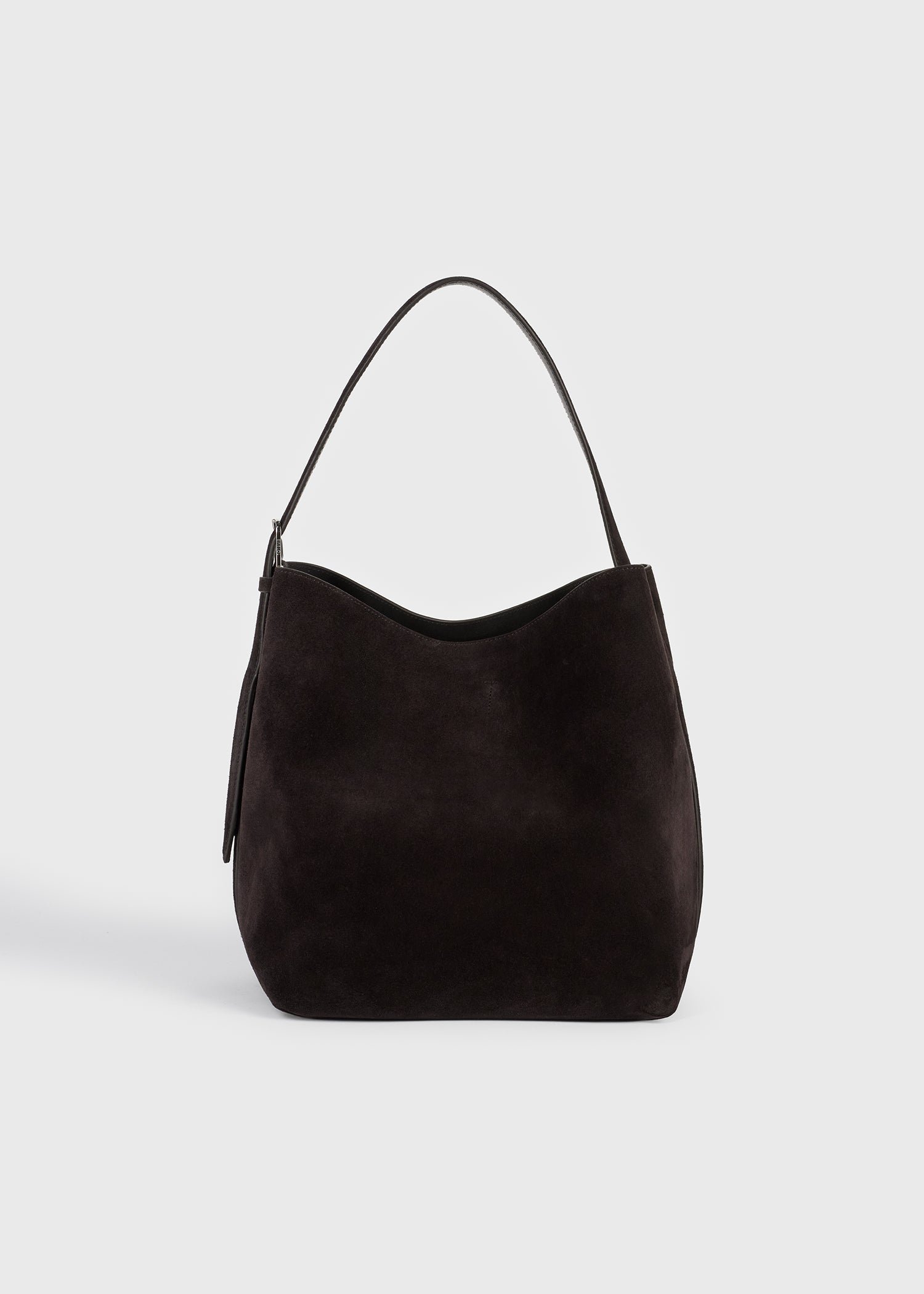 Medium belted suede tote espresso