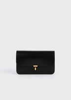 T-lock leather crossbody black