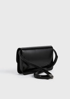 T-lock grained-patent crossbody black