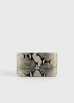 T-lock python-embossed crossbody black/ecru