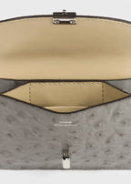 T-lock ostrich-embossed cardholder grey
