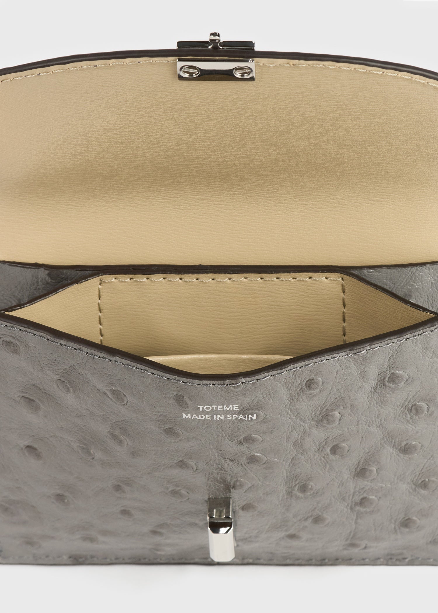 T-lock ostrich-embossed cardholder grey