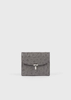 T-lock ostrich-embossed cardholder grey