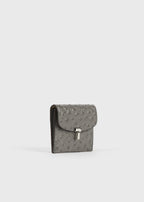 T-lock ostrich-embossed cardholder grey