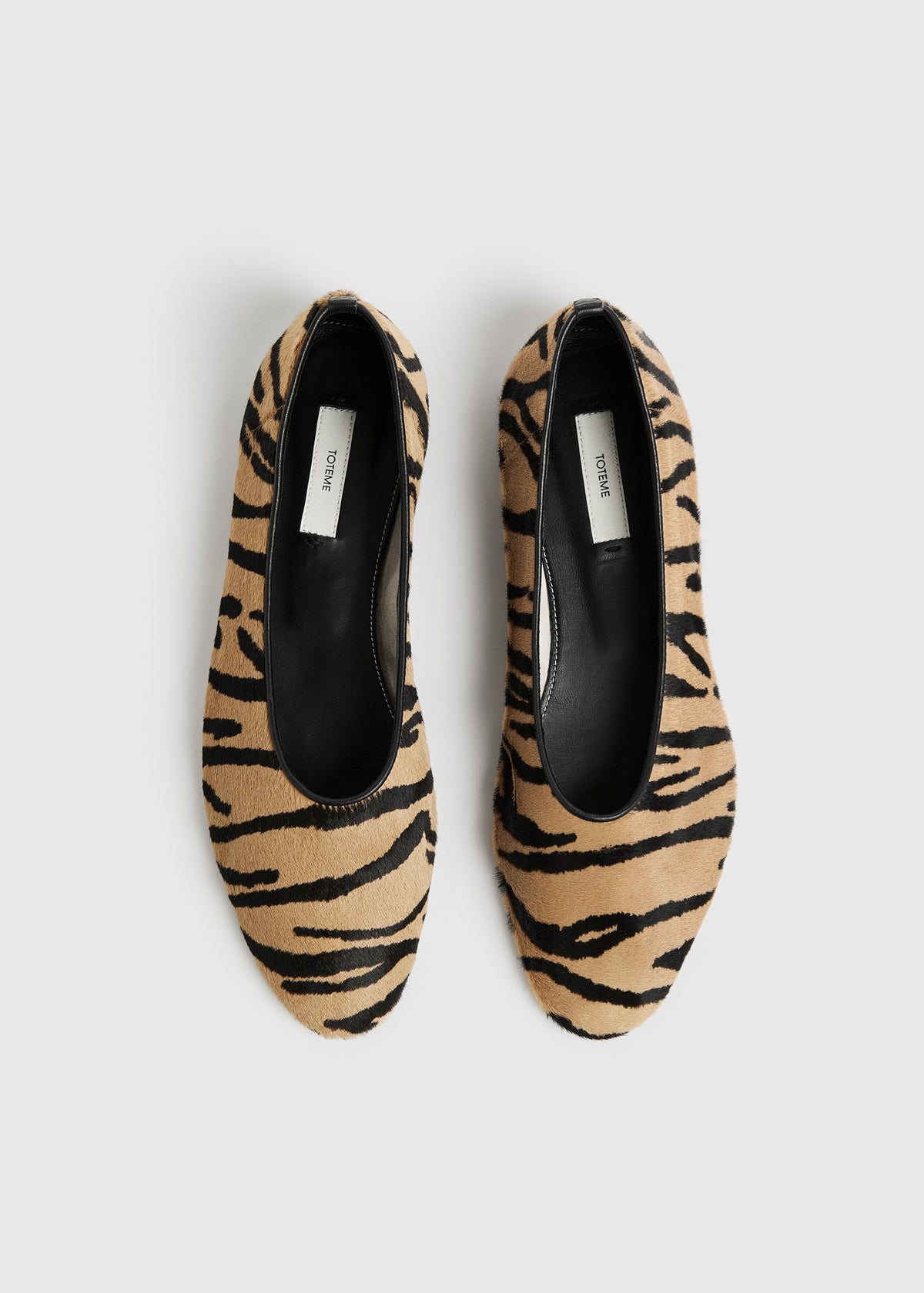 Slip pony hair ballerinas tiger