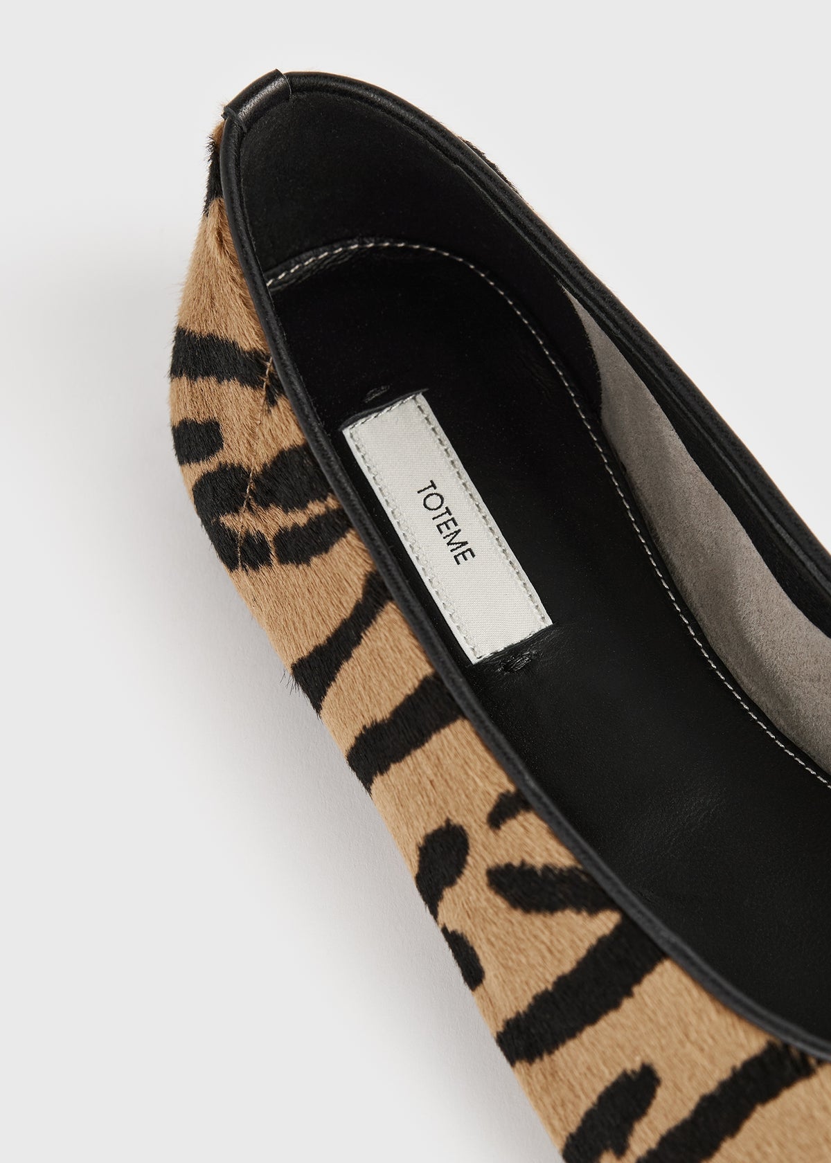 Slip pony hair ballerinas tiger
