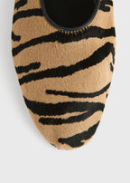 Slip pony hair ballerinas tiger